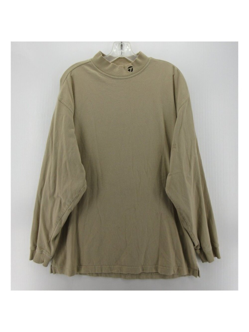 VGT TaylorMade Shirt Large Tan Golf Pullover Mock Neck Minimalist *